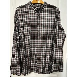 Guide Series Mens 3XLT Black Plaid Long Sleeve Button Up Shirt Wrinkle Resistant
